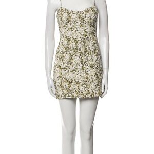 Shona Joy Cream and Brown Spaghetti Strap Slip Mini Dress